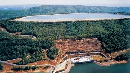 Pumped storage hydropower project — aerial view