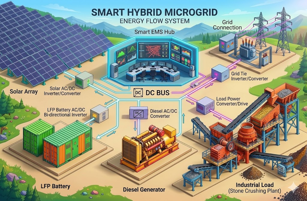 Smart Hybrid Microgrid Energy Flow System